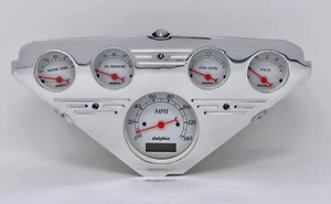 1955 1956 1957 1958 1959 Chevy Truck 5 Gauge Dash Cluster White - Picture 1 of 7