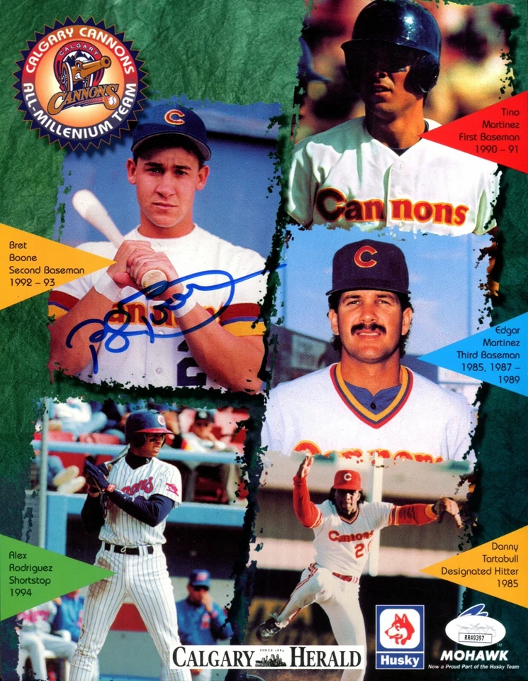 JSA Bret Boone Autographed Signed AUTO Calgary Cannons 8.5x11 Photo TRB 715 - Image 1 of 1