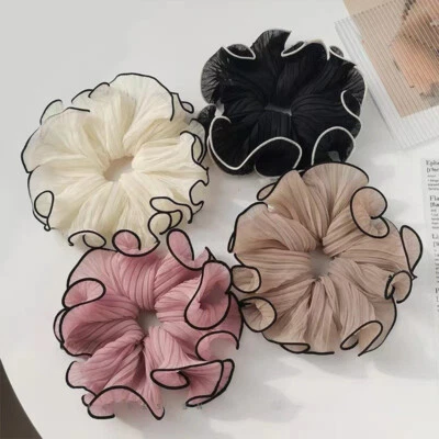 4 piezas Mujeres Niñas Cabello Scrunchie Banda de Goma Anillo de Pelo Elástico Cola de Caballo Soporte Corbata Foto 1 de 3