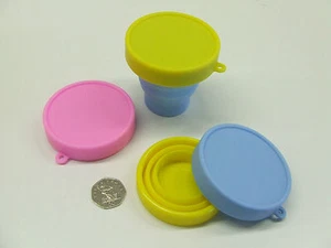 2 vasos plegables vasos de silicona de alta calidad compactos para ahorrar espacio camping - Imagen 1 de 1
