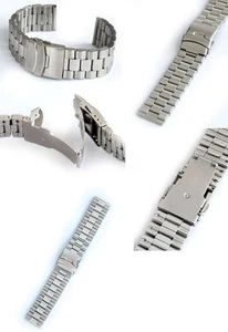 22mm Watch Bracelet Stainless Steel 24mm Band Width Folding Clasp - Picture 1 of 1