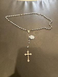 CREED Rosario Argento Sterling Vintage Perline di Vetro - Foto 1 di 9