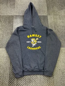 Ramsey Lacrosse Grey Size- Medium Pullover Hoodie Cotton Blend - Picture 1 of 14