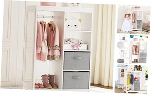 Kids Dress Up Storage with Full Length Mirror, Kids Armoire with 2 Storage - Picture 1 of 7