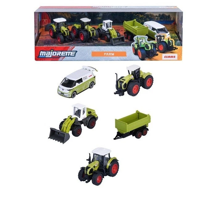 Majorette Farm Claas Gift Pack 5 Mezzi Agricoli - Immagine 1 di 1