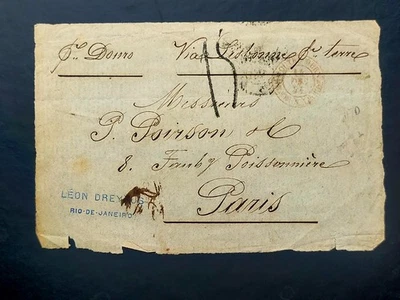 Léon Dreyfus 1871 Rio de Janeiro Brasil a Paris via Lisboa. Frontal. tc860 - Image 1 of 2