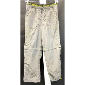 NWT Zumba Cargo Pants Convertible to Capri Small Gray With Green Thread Contrast - Picture 1 of 11