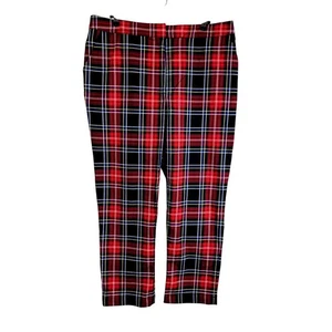 Pantalones Draper James RSVP Mujer Talla XXL Cuadros Negro Rojo Bolsillos Elásticos - Imagen 1 de 9