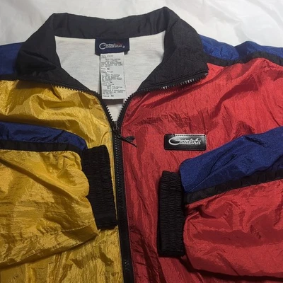 Chaqueta cortavientos vintage Catalina con cremallera para hombre mediana azul amarillo rojo negra  Foto 1 de 4