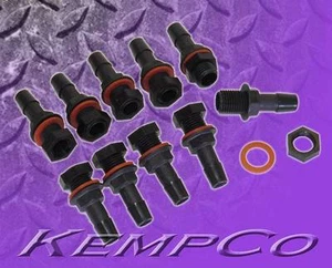 (10) 3/8" Hose Barb Thru-Panel Straight Adapter Fitting with Hex Nut & Washer - Picture 1 of 3