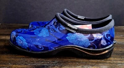 New Sloggers Blue Floral Print Garden/Rain Shoes Women's Size 9 - Image 1 of 4