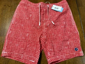 NWT Johnnie-O Boys Mesh Lined Swim Trunks Redish Orange Nantucket Logo Size 10 - Picture 1 of 1