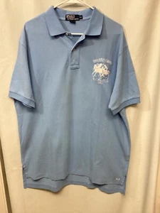 Polo Ralph Lauren Blau XL Baumwolle Vintage Large Logo Golf/Poloshirt - Bild 1 von 5