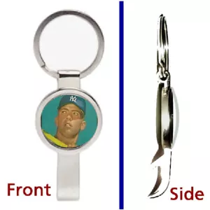 Mickey Mantle Rookie Card Pendant or Keychain silver tone secret bottle opener - Picture 1 of 1