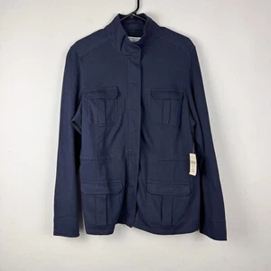 Coldwater Creek Women's Zip Front Military Jacket 1X (16W-18W) Blue - Picture 1 of 8