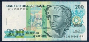 Brésil 200 Cruzeiros 1990 P.M.N ° 229 Fior De Imprimé - Gian 6 - Bild 1 von 2