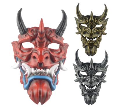Japanese Prajna Mask Hannya Noh Kabuki Devil Demon Oni Samurai Halloween Cosplay - Image 1 of 4
