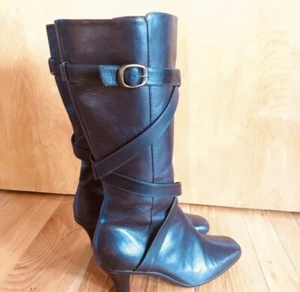 Nurture Womens Size 7.5 Brown Leather Knee High Zip Fashion Boots - Picture 1 of 11