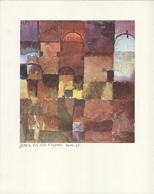PAUL KLEE Red and White Domes 19.75" x 15.75" Offset Lithograph 1990 Modernism - Image 1 of 4