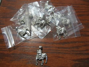 Set Of 9 Plated Bulldog Charm Fashion Necklace Charms 1" - Picture 1 of 2