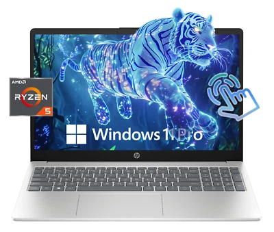 2024 HP Laptop 15.6" HD Touch, Ryzen 5 7520U, 8GB RAM, Up to 1TB SSD, Win 11 Pro - Image 1 of 4