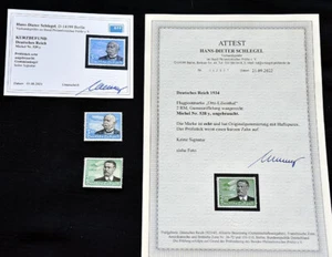 DEUTSCHES REICH Michel Nr. 538y/539y Falz Attest Befund Schlegel BPP 1.100 Euro - Bild 1 von 5