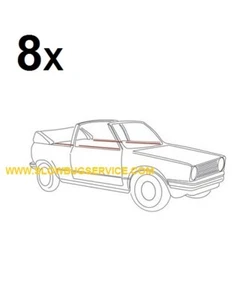 VW GOLF MK1 CABRIO - 8 RASCHIAVETRO EXT METAL+ INT METAL 8 WINDOW SCRAPER F+R - Bild 1 von 1