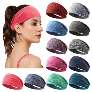 Men Women Sports Headband Yoga Gym Sweatband Hair Bands Head Prevent Sweat Band - Picture 1 of 24