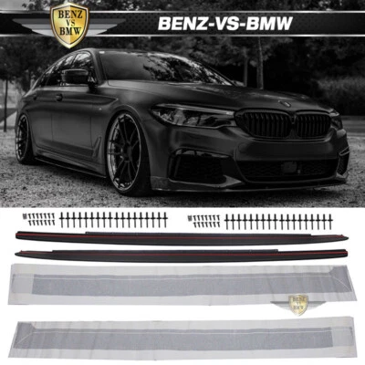 Fits 17-23 BMW G30 5 Series Sedan MP Style Side Skirt Extension Sill & Decal Kit - Image 1 of 4