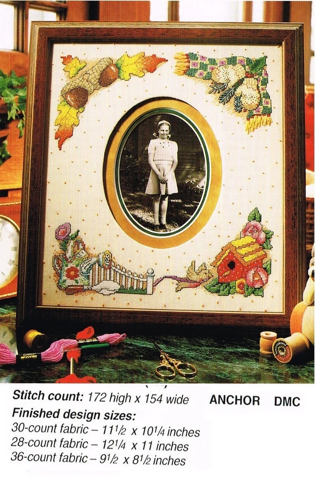 FOUR SEASONS MEMORY FRAME  MARY ENGELBREIT  CROSS STITCH PATTERN ONLY - Image 1 of 1