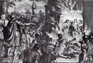 Biblical Art print c 1910 The Fiery Furnace H Pool Dutch Eighteenth Century art - Picture 1 of 4