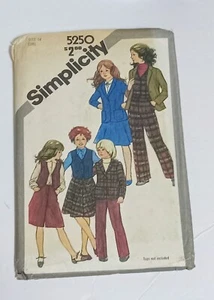 Simplicity 5250 Girls skirt, culottes, pants, vest, jacket Size 8 Uncut - Picture 1 of 2