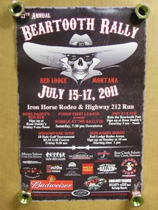 17th BEARTOOTH RALLY Red Lodge MT. Póster de evento de motocicleta 2011 - Imagen 1 de 5