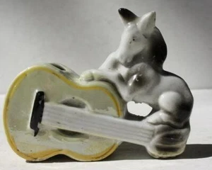 Estatuilla de caballo guitarra palillo soporte cerámica pintado a mano hecho en Japón vintage - - Imagen 1 de 1