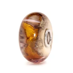 Trollbeads Elfbeads 925 Sterling Silver Core Glass Bead 22K Gold GOLDEN CAVE - Picture 1 of 1
