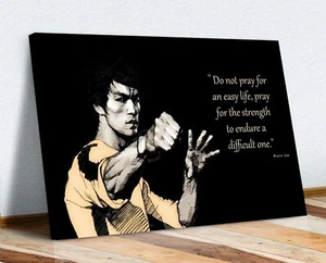 BRUCE LEE QUOTE STRENGTH CANVAS WALL ART PRINT ARTWORK 30MM DEEP - Picture 1 of 3