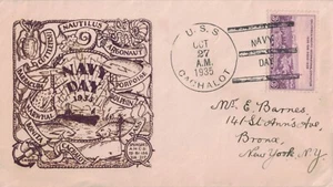 27 Oct 1935 Naval Cover, Navy Day, USS Cachalot SS-170 - Picture 1 of 1