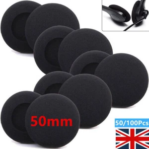100x 5cm Ear Pads Replacement Foam Cushion Sponge Covers Headset Headphones Part - Picture 1 of 19