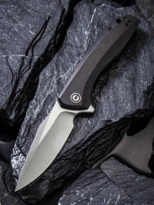 CIVIVI KNIVES CIVIVI BAKLASH FLIPPER KNIFE BLACK EBONY WOOD HANDLE STAINLESS STEEL C801E