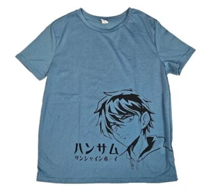 SHEIN Anime boy shirt sleeve shirt  11-12 Blue - Picture 1 of 4