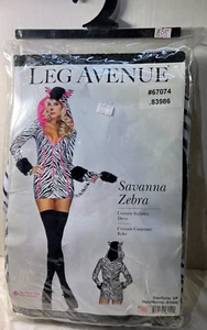 Leg Avenue SEXY Savanna Zebra DRESS Halloween Costume S/P NEW (A05) - Picture 1 of 4