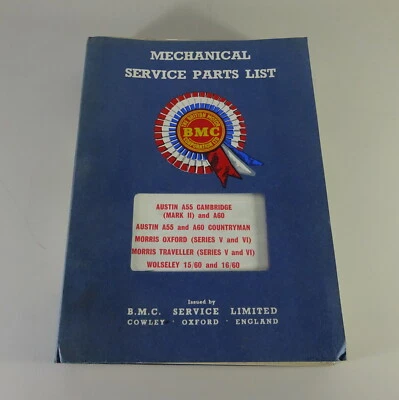 Catalogo Ricambi / Parti List BMC Austin A55/A60/Morris/Wolseley Mechanic 1965 - Immagine 1 di 4