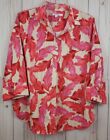 Chicos Blouse Shirt Top Pink No Iron 3/4 Sleeves Stretch Classic Fit Sz 2 US 12