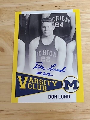 2004 TK Legacy Michigan Wolverines #VC9 Don Lund Varsity Club Autograph $$$ - Image 1 of 2
