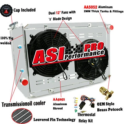 4 Row Radiator Shroud Fan Relay For 1969-73 Mercury Marquis Ford Mustang LTD AT — 第 1/4 张图片