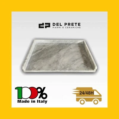 SPIANATOIA PER IMPASTARE CON BORDI MARMO CARRARA Tagliere no acciaio inox legno - Immagine 1 di 3