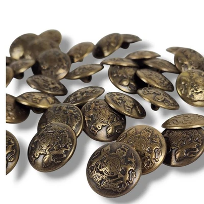 Vintage British Coat of Arms Bronze Buttons 40 Shank Lion Unicorn Military Style - Image 1 of 4
