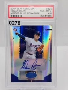 2004 Leaf certified Materials Nolan Ryan Mirror Blue Auto PSA 8.5 - Picture 1 of 4