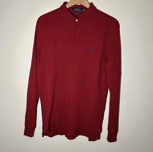 Polo Ralph Lauren Rot Langarm Baumwolle Polo Herren Medium Custom Fit - Bild 1 von 3