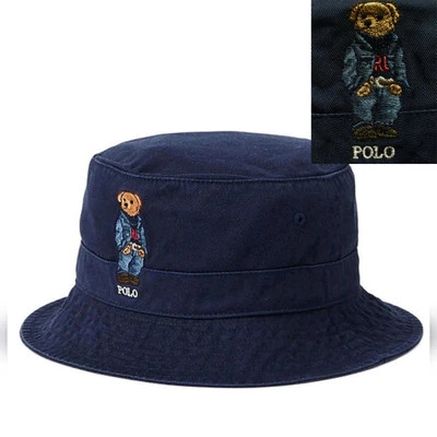 New Polo Ralph Lauren Men’s Size S/M Navy Blue Polo Bear Bucket Hat NWT  - Image 1 of 4